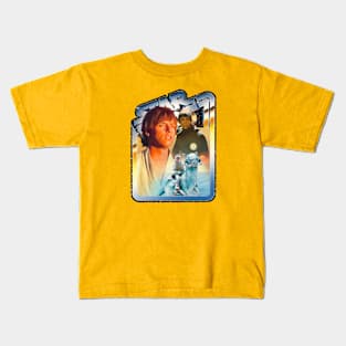 Hero (black starfield, chrome border) Kids T-Shirt